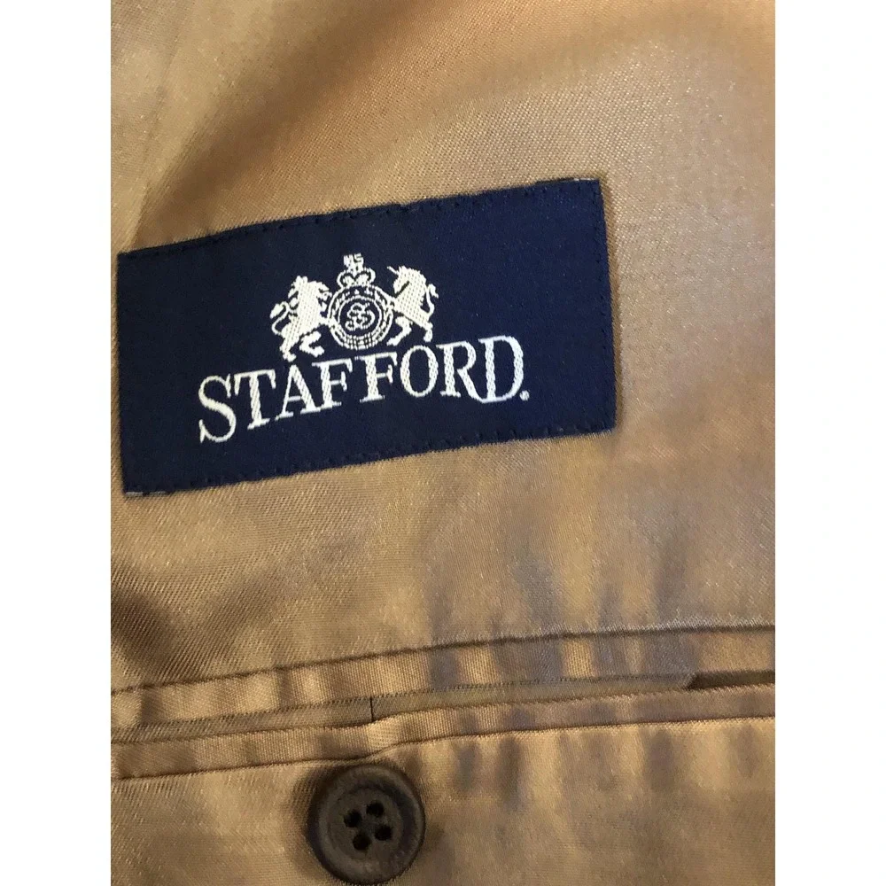 Stafford Blazer Mens 46R Tan Corduroy Sport Coat Jacket Career Casual Classic